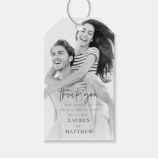 モダンシンプルミニマル結婚リストシック ギフトタグ (正面)