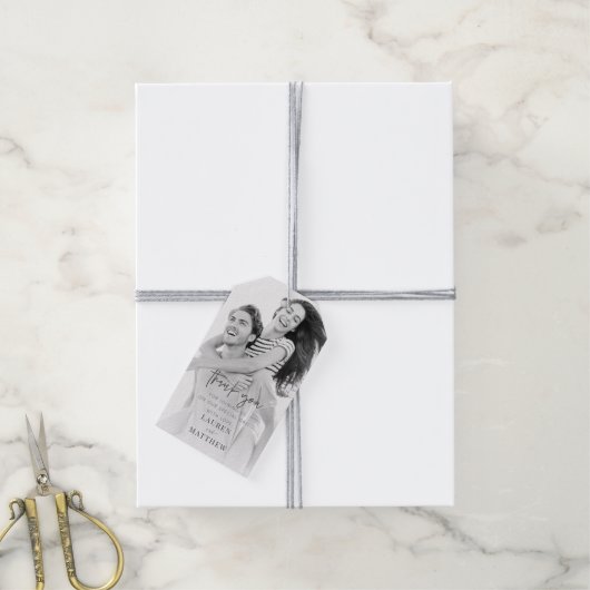 モダンシンプルミニマル結婚リストシック ギフトタグ (より糸付き)