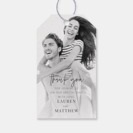 モダンシンプルミニマル結婚リストシック ギフトタグ (裏面)