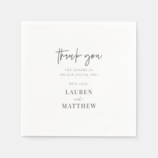 モダンシンプルミニマル結婚リストシック スタンダードカクテルナプキン (正面)