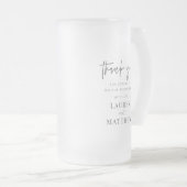 モダンシンプルミニマル結婚リストシック フロストグラスビールジョッキ (正面右)