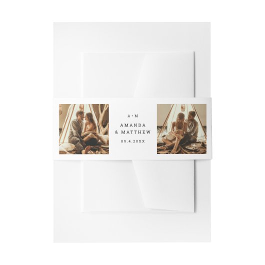 モダンシンプルミニマル結婚主義 招待状ベリーバンド (正面例)