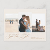 モダンシンプルミニマル結婚式の日付を保存 ポストカード (正面)