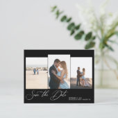 モダンシンプルミニマル結婚式の日付を保存 ポストカード (スタンド正面)