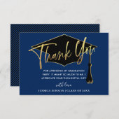 モダンシンプルミニマル黄金海軍卒業 サンキューカード (正面/裏面)