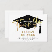 モダンシンプルミニマル黄金海軍卒業 サンキューカード (正面/裏面)