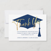 モダンシンプルミニマル黄金海軍卒業 サンキューカード (正面)