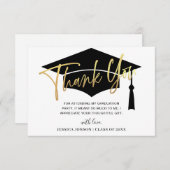 モダンシンプルミニマル黄金海軍卒業 サンキューカード (正面/裏面)