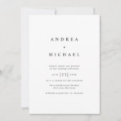 モダンシンプルミニマル黒と白結婚のInvi 招待状 (正面)