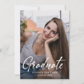 モダンシンプルミニマル2写真卒業パーティー 招待状 (正面)