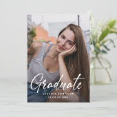 モダンシンプルミニマル2写真卒業パーティー 招待状 (スタンド正面)