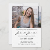 モダンシンプルミニマル2写真卒業パーティー 招待状 (裏面)