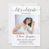 モダンシンプルミニマル2写真卒業パーティー 招待状 (裏面)