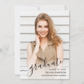 モダンシンプルミニマル2写真卒業パーティー 招待状 (正面)