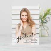 モダンシンプルミニマル2写真卒業パーティー 招待状 (スタンド正面)