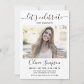 モダンシンプルミニマル2写真卒業パーティー 招待状 (裏面)