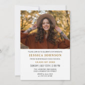 モダンシンプルミニマル2写真卒業パーティー 招待状 (裏面)