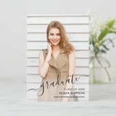 モダンシンプルミニマル2写真卒業パーティー 招待状 (スタンド正面)