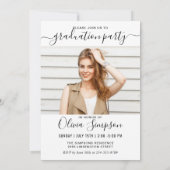 モダンシンプルミニマル2写真卒業パーティー 招待状 (裏面)