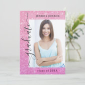 モダンシンプルミニマル2写真卒業パーティー 招待状 (スタンド正面)