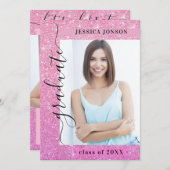 モダンシンプルミニマル2写真卒業パーティー 招待状 (正面/裏面)