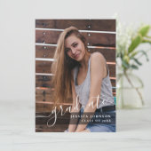 モダンシンプルミニマル2写真卒業パーティー 招待状 (スタンド正面)