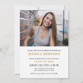 モダンシンプルミニマル2写真卒業パーティー 招待状 (裏面)