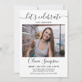 モダンシンプルミニマル2写真卒業パーティー 招待状 (裏面)