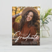 モダンシンプルミニマル2写真卒業パーティー 招待状 (スタンド正面)