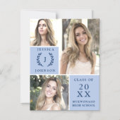 モダンシンプルミニマル3 PHOTO卒業パーティー マグネット招待状 (正面)