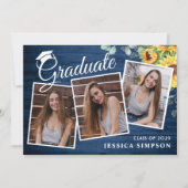 モダンシンプルミニマル3 PHOTO卒業パーティー 招待状 (正面)