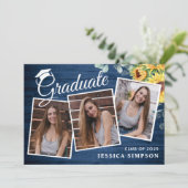 モダンシンプルミニマル3 PHOTO卒業パーティー 招待状 (スタンド正面)