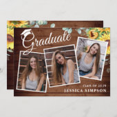 モダンシンプルミニマル3 PHOTO卒業パーティー 招待状 (正面/裏面)