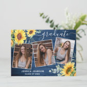 モダンシンプルミニマル3 PHOTO卒業パーティー 招待状 (スタンド正面)