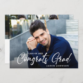 モダンシンプルミニマル3 PHOTO卒業パーティー 招待状