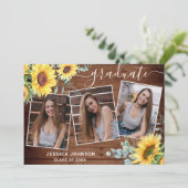 モダンシンプルミニマル3 PHOTO卒業パーティー 招待状 (スタンド正面)