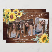 モダンシンプルミニマル3 PHOTO卒業パーティー 招待状 (正面/裏面)