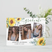 モダンシンプルミニマル3 PHOTO卒業パーティー 招待状 (スタンド正面)