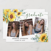 モダンシンプルミニマル3 PHOTO卒業パーティー 招待状 (正面/裏面)