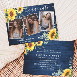 モダンシンプルミニマル3 PHOTO卒業パーティー 招待状