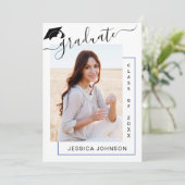 モダンシンプルミニマル4写真卒業パーティー 招待状 (スタンド正面)