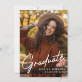 モダンシンプルミニマル4写真卒業パーティー 招待状 (正面)