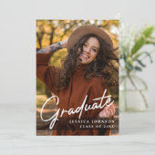 モダンシンプルミニマル4写真卒業パーティー 招待状 (スタンド正面)