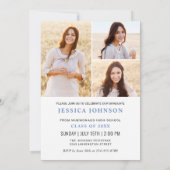 モダンシンプルミニマル4写真卒業パーティー 招待状 (裏面)