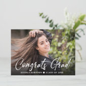 モダンシンプルミニマル4写真卒業パーティー 招待状 (スタンド正面)