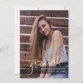 モダンシンプルミニマル4写真卒業パーティー 招待状 (正面)