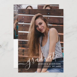 モダンシンプルミニマル4写真卒業パーティー 招待状