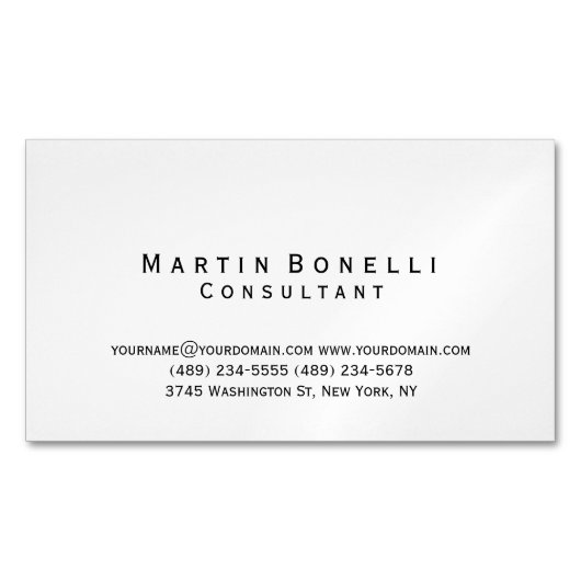 モダンシンプルミニマル マグネット名刺 (正面)