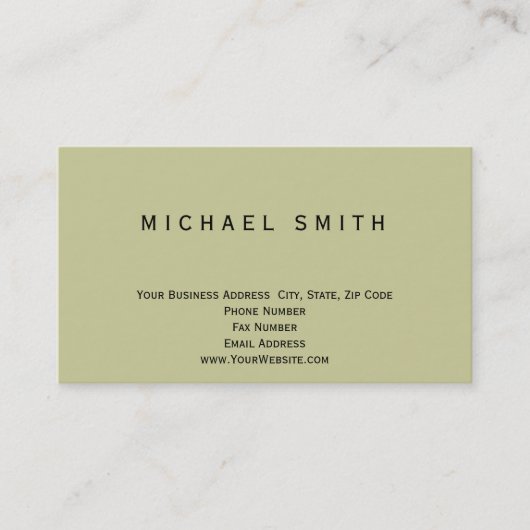 モダンシンプルミニマルBeige Color Business Card 名刺 (正面)