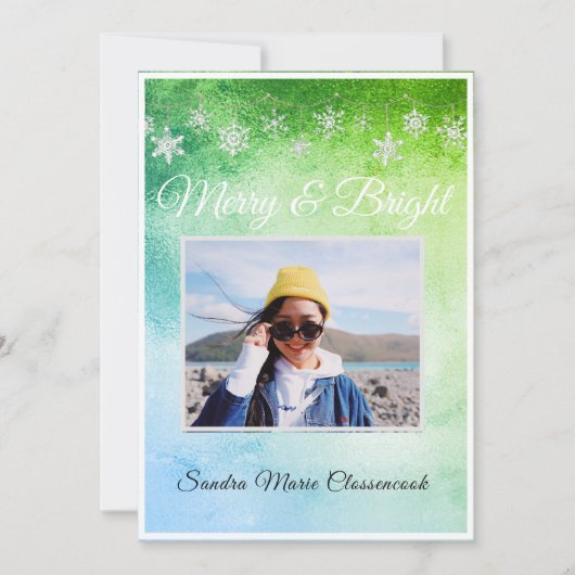 モダンシンプルミニマルMetalic GreenおよびBlue (正面)